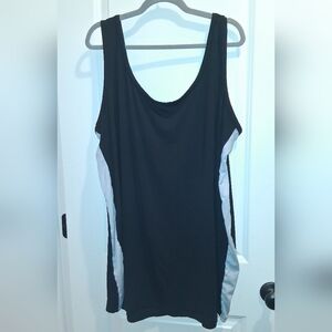 Rue21 Black Scoop Tank with Light Gray Side Panels